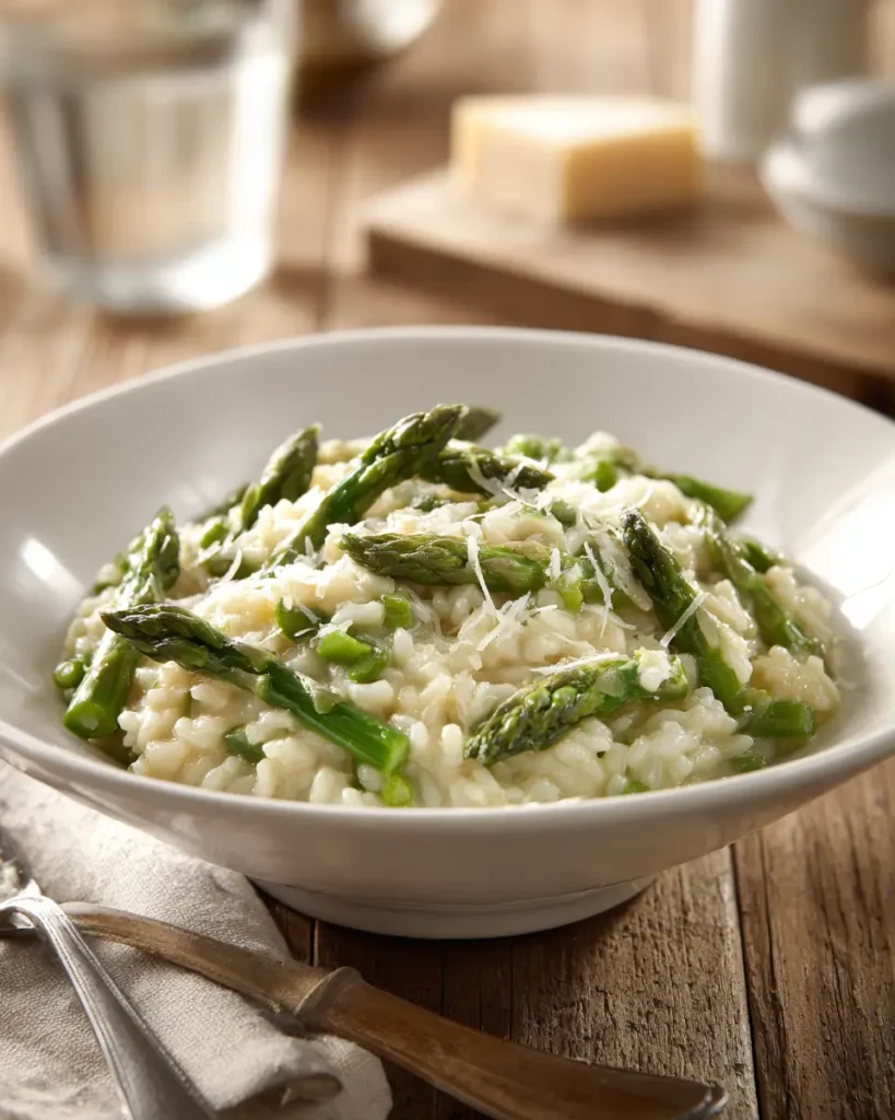 asparagus risotto creamy rice with fresh asparagus and parmesan